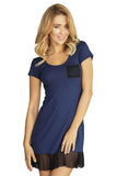 Charming Girly Larisa Viscose Chemise with Dotted Frill