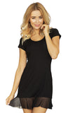 Charming Girly Chemise with Dotted Frill and Pocket
