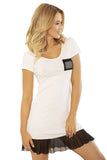 Charming Girly Larisa Chemise with Dotted Frill Detail