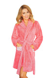 Cozy Fluffy Dressing Gown with Lace Pocket Details