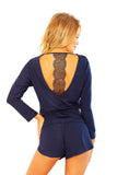 Chic Two-Piece Viscose Set with Lace Detail and Shorts