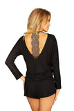 Charming Two-Piece Viscose Lace Set with Shorts