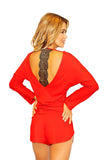 Chic Two-Piece Viscose Lace Top and Shorts Set