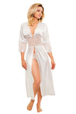 Romantic Satin Negligee with Lace and Shorts Set