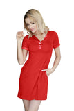 Elegant Viscose Slip with Satin Accents and Glass Buttons