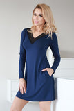 Elegant Lace Detail Viscose Nightdress with Pockets