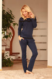 Charming Viscose Pyjama Set with Chiffon Frill and Pockets