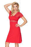 Elegant Red Lace Nightie with Soft Viscose Comfort