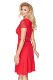 Elegant Red Lace Nightie with Soft Viscose Comfort