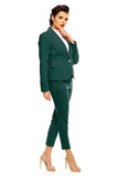 Elegant One-Button Jacket with Decorative Patches