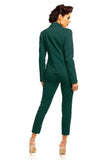 Elegant One-Button Jacket with Decorative Patches