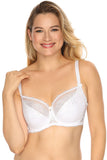 Elegant Semi-Padded Bra with Embroidered Mesh Design