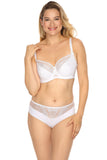 Elegant Semi-Padded Bra with Embroidered Mesh Design