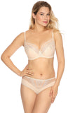 Elegant Semi-Padded Bra with Embroidered Mesh Details