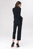 Elegant Black Women's Suit with Waist Tie Detail