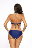 Elegant Two-Piece Swimsuit with Shimmering Gold Accents