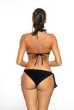 Sporty Black and Gold Swimsuit with Brazilian Briefs