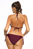 Tropical Push-Up Bikini Swimsuit with Gold Accents