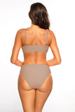 Fashionable High Cut Two-Piece Swimsuit in Juicy Colors