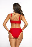 Fashionable High Cut Two-Piece Swimsuit in Juicy Colors