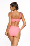 Fashionable High Cut Two-Piece Swimsuit in Juicy Colors