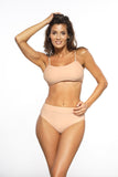 Fashionable High Cut Two-Piece Swimsuit in Juicy Colors