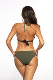 Feminine Bardot Swimwear with Glittering Center Detail