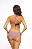 Elegant Glittering Bardot Swimsuit with Push-Up Design