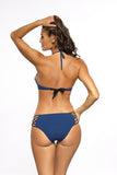 Elegant Bardot Swimsuit with Glittering Detail and Push-Up