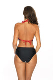 Elegant Two-Piece Swimsuit with Push-Up Bra and High Briefs