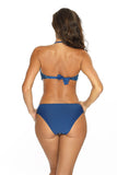 Mesmerizing Blue Two-Piece Swimsuit with Versatile Top