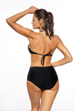 Wet Look Two-Piece Swimsuit with Transparent Sides