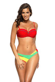 Sporty Push-Up Swimsuit with Striped Panties