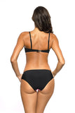 Sporty Push-Up Swimsuit with Decorative Stripes
