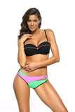 Sporty Push-Up Swimsuit with Intriguing Cut and Adjustable Straps