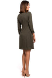 Minimalist Single Button Cut Dress with Decorative Buttons