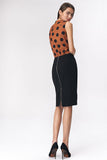 Elegant Pencil Skirt with Decorative Back Zipper
