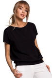 Charming Overlap Back Loose Fit Blouse