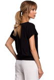 Charming Overlap Back Loose Fit Blouse
