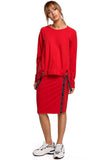 Sporty Pencil Skirt with Stylish Stripes and Slit