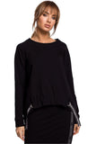 Asymmetrical Sweatshirt with Decorative Logo Piping