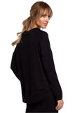 Asymmetrical Sweatshirt with Decorative Logo Piping