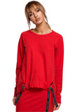 Asymmetrical Sweatshirt with Decorative Logo Piping