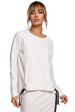 Asymmetrical Sweatshirt with Decorative Logo Piping
