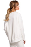 Asymmetrical Sweatshirt with Decorative Logo Piping