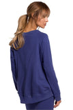 Asymmetrical Sweatshirt with Decorative Logo Piping