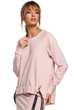 Asymmetrical Sweatshirt with Decorative Logo Piping