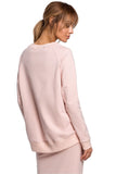 Asymmetrical Sweatshirt with Decorative Logo Piping