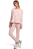 Unique Mismatched Sweatshirt with High Slits & Piping