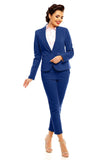 Elegant One-Button Jacket with Decorative Patches